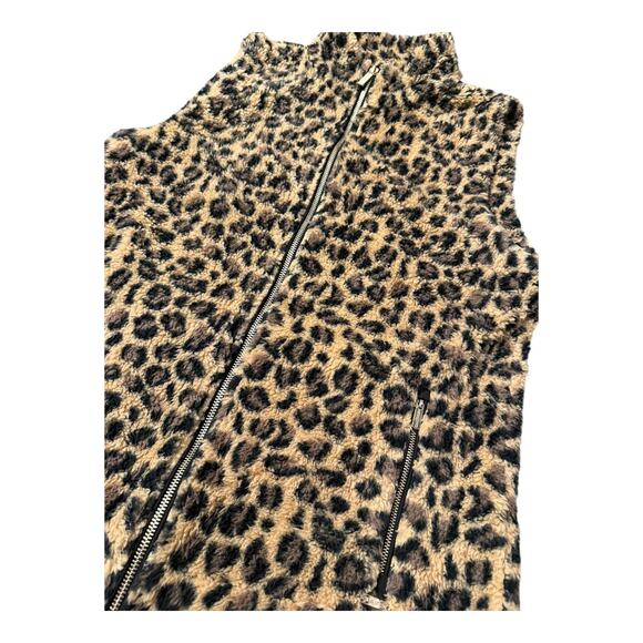 Calvin Klein Cheetah Print Fleece Vest Women Size M - Picture 2 of 5